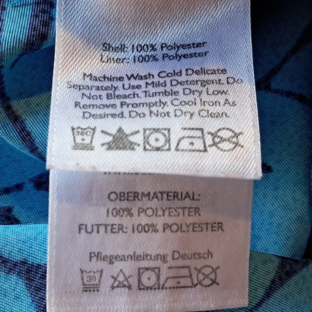 Eddie Bauer Mens Large Blue Tropical Palm Leaf Swim Trunks Mesh Beach